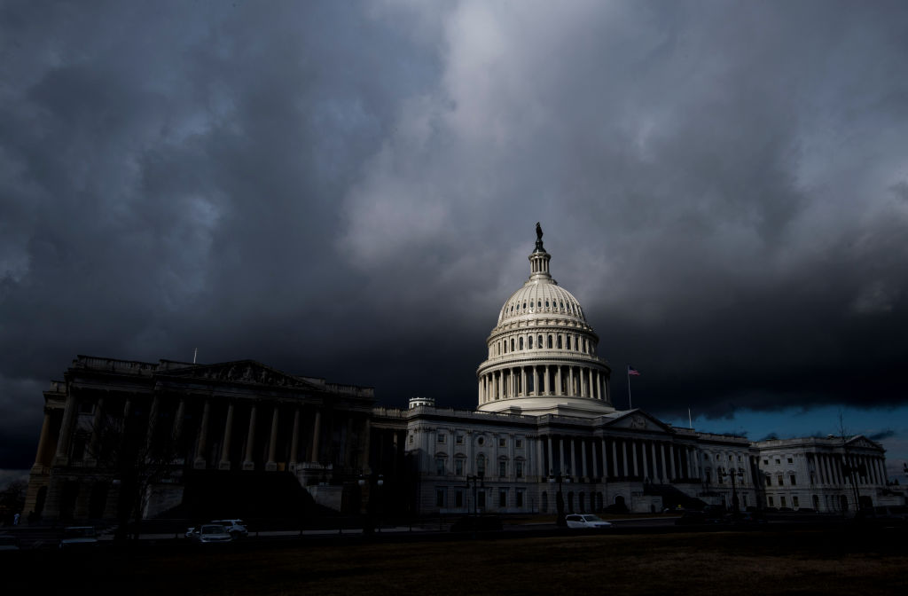 JANUARY 23: Storm clouds pass over the dome of the U.S. Capitol building on Tuesday, Jan. 23, 2018. (Photo By Bill Clark/CQ Roll Call)