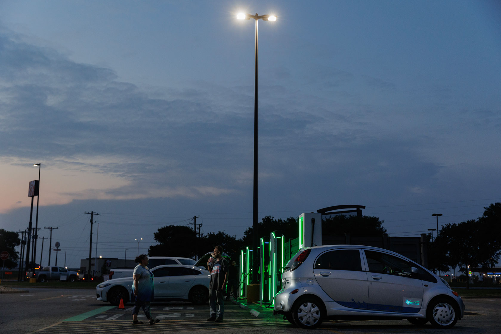 An electric vehicle charging station