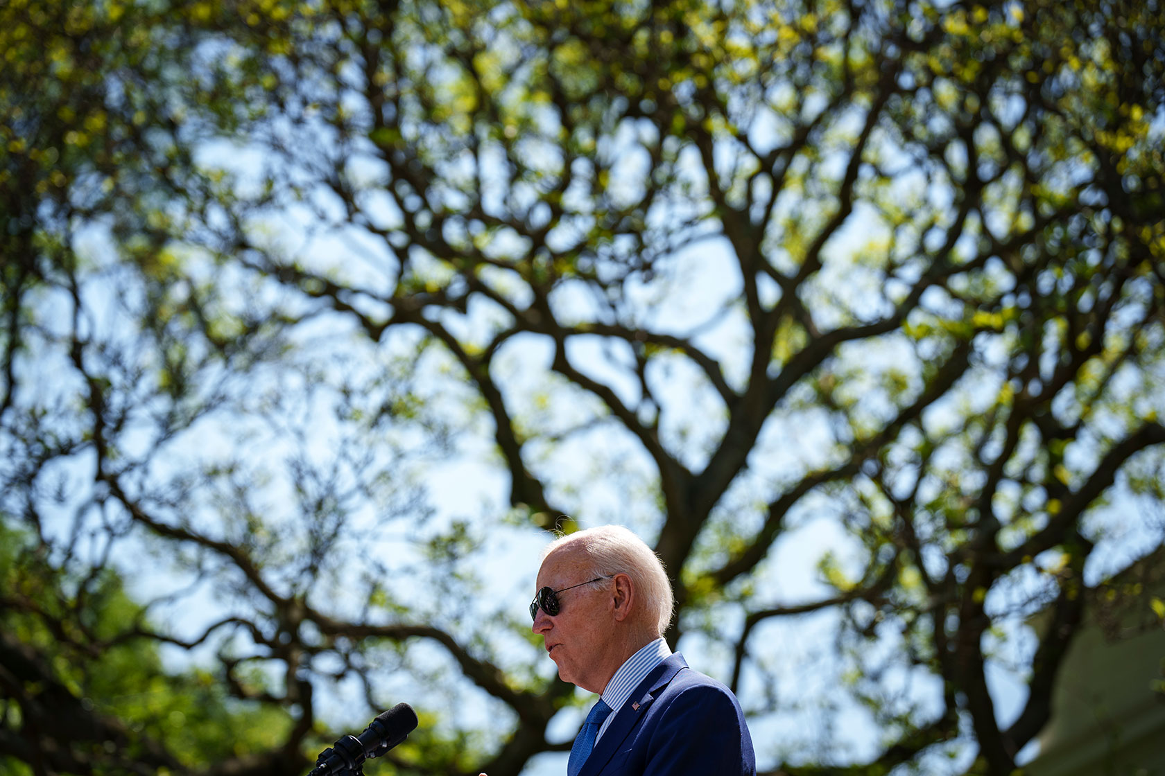 U.S. President Joe Biden speaks in the Rose Garden of the White House before signing an executive order that would create the White House Office of Environmental Justice.