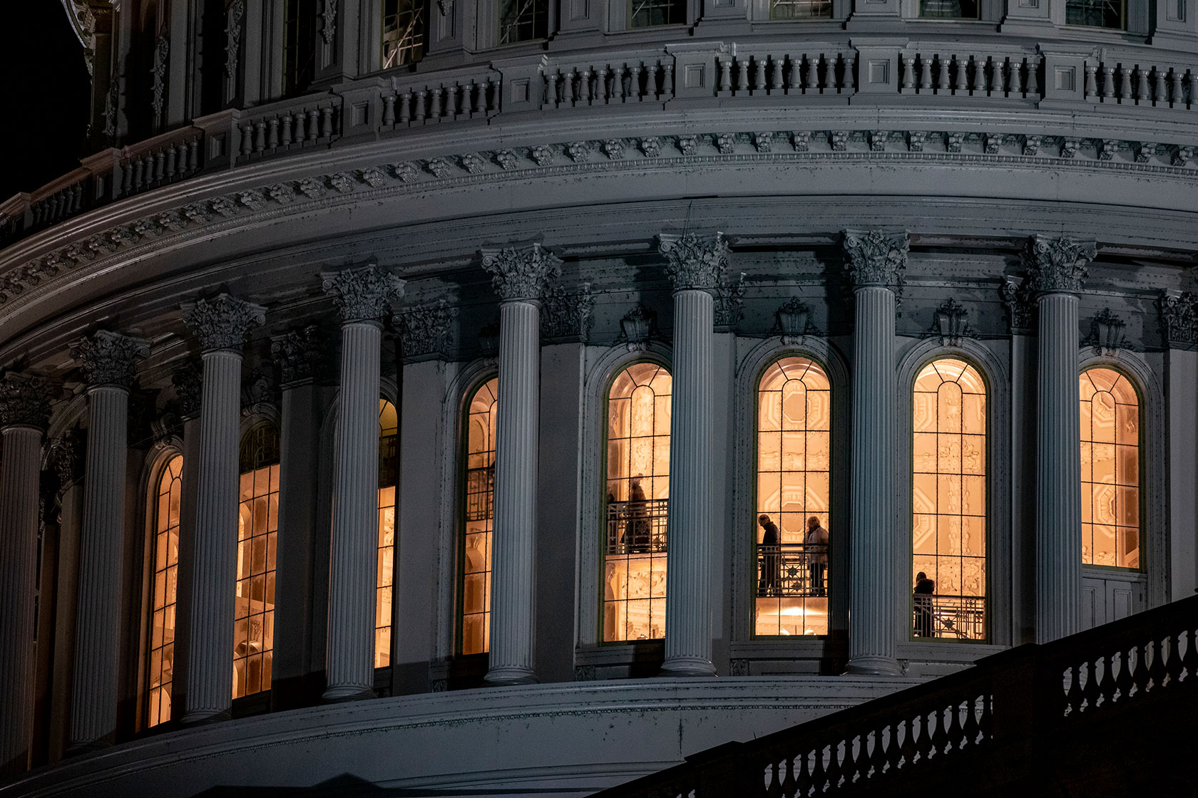 Close-up through Capitol window