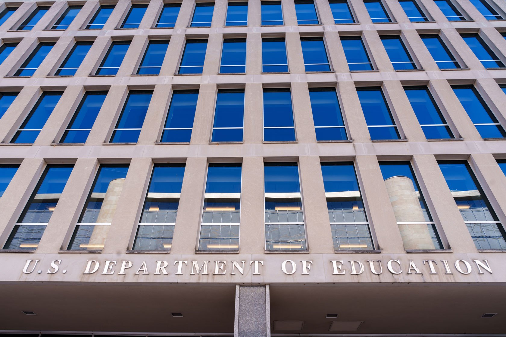 Photo shows the U.S. Department of Education building.