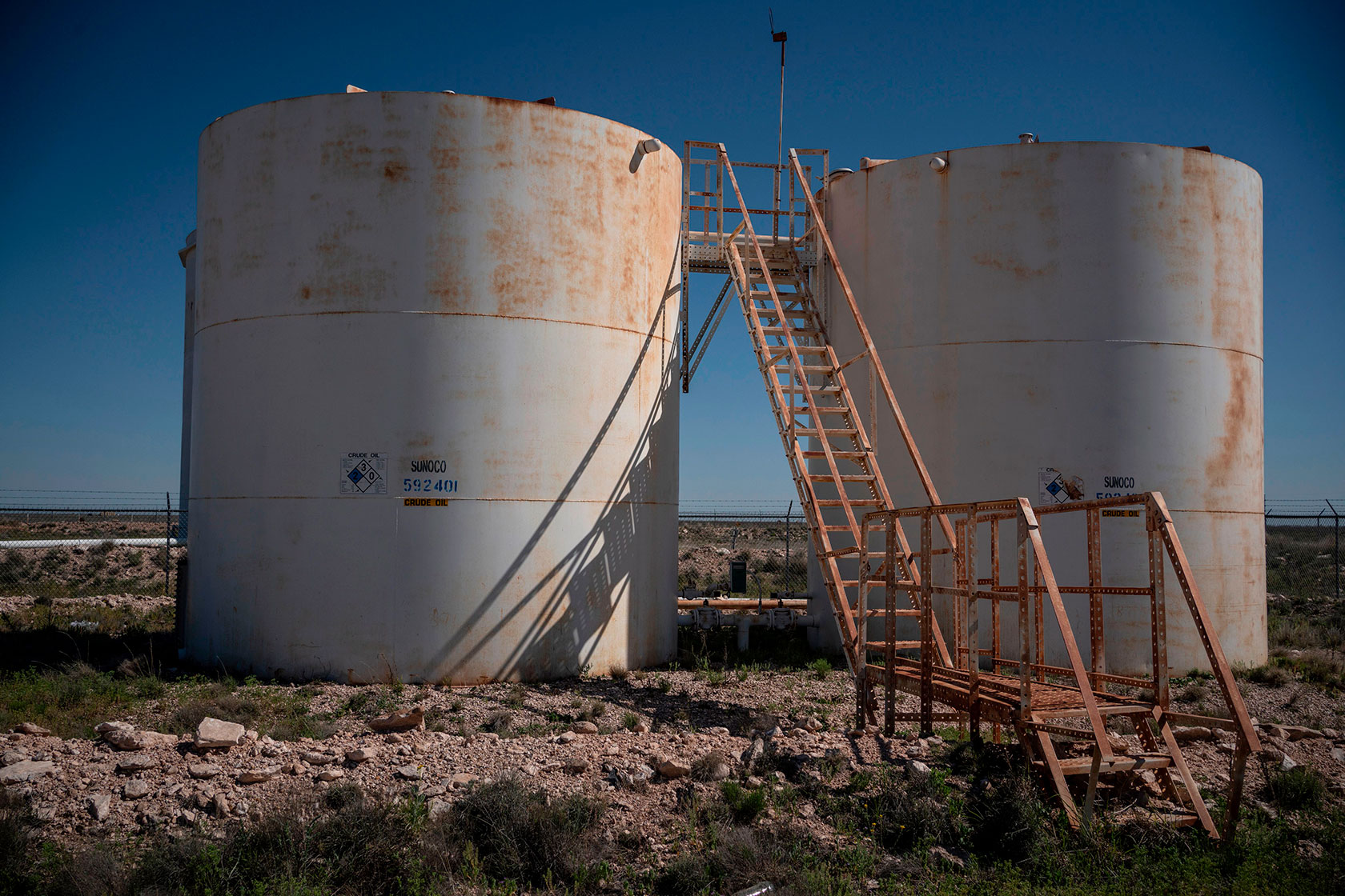 Oil storage tanks