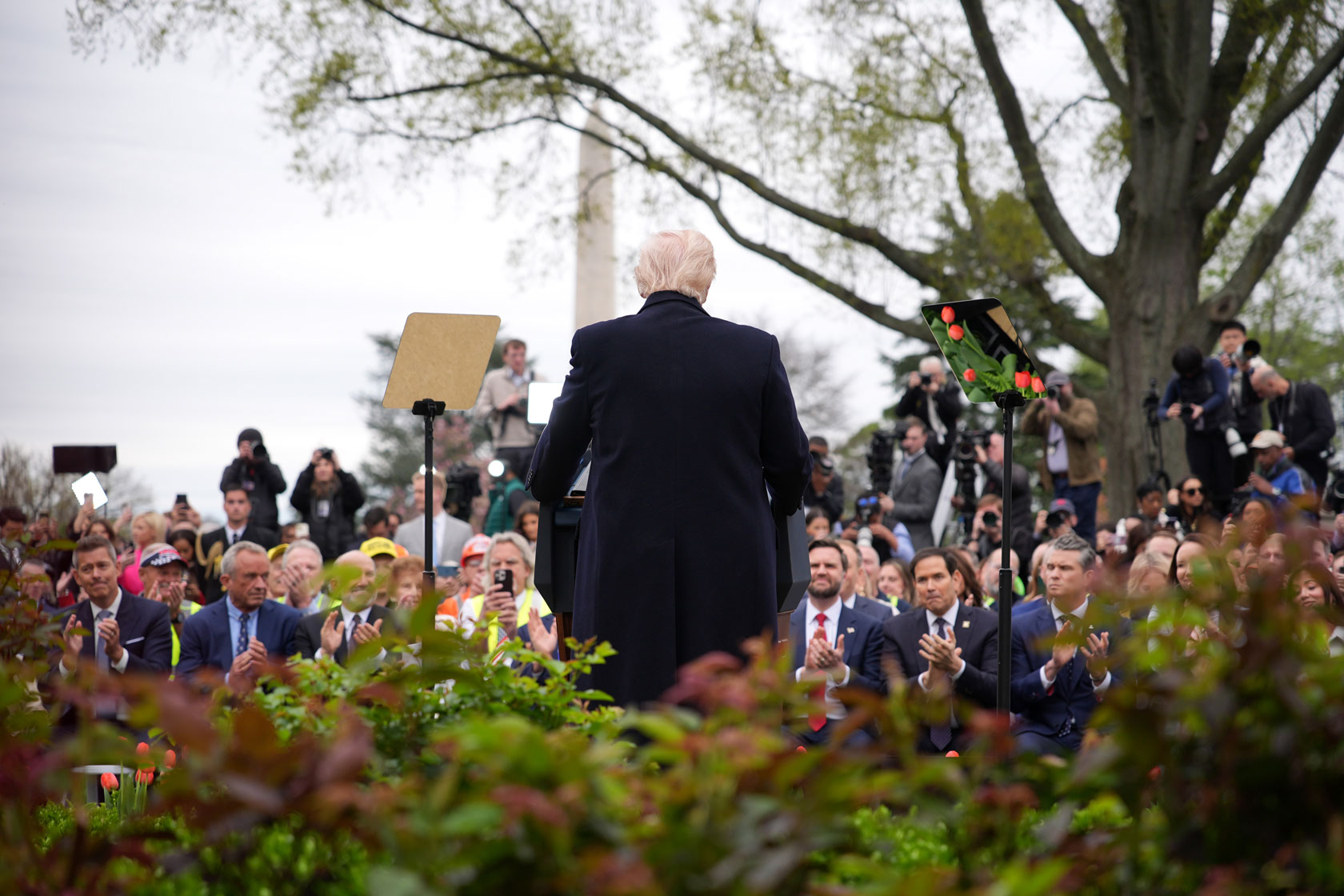 President Donald Trump in the Rose Garden at the White House on April 2, 2025, Washington, D.C.