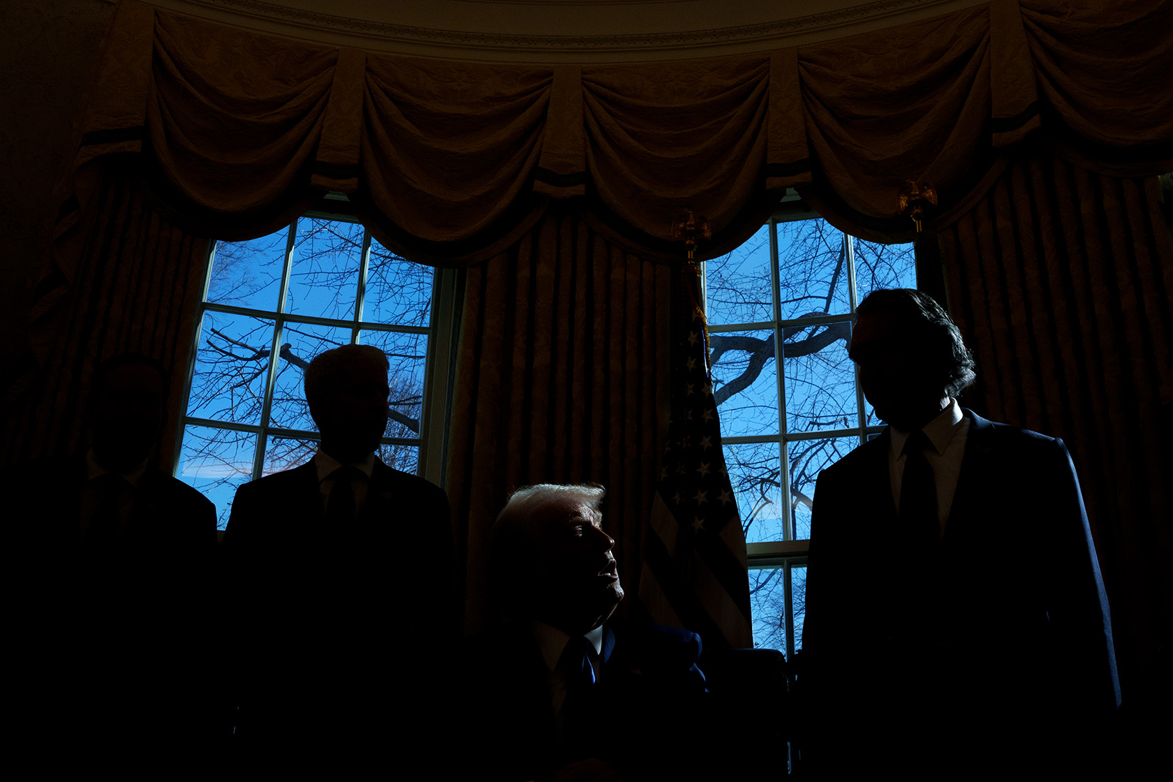 U.S. President Donald Trump speaks after signing two executive orders in the Oval Office.