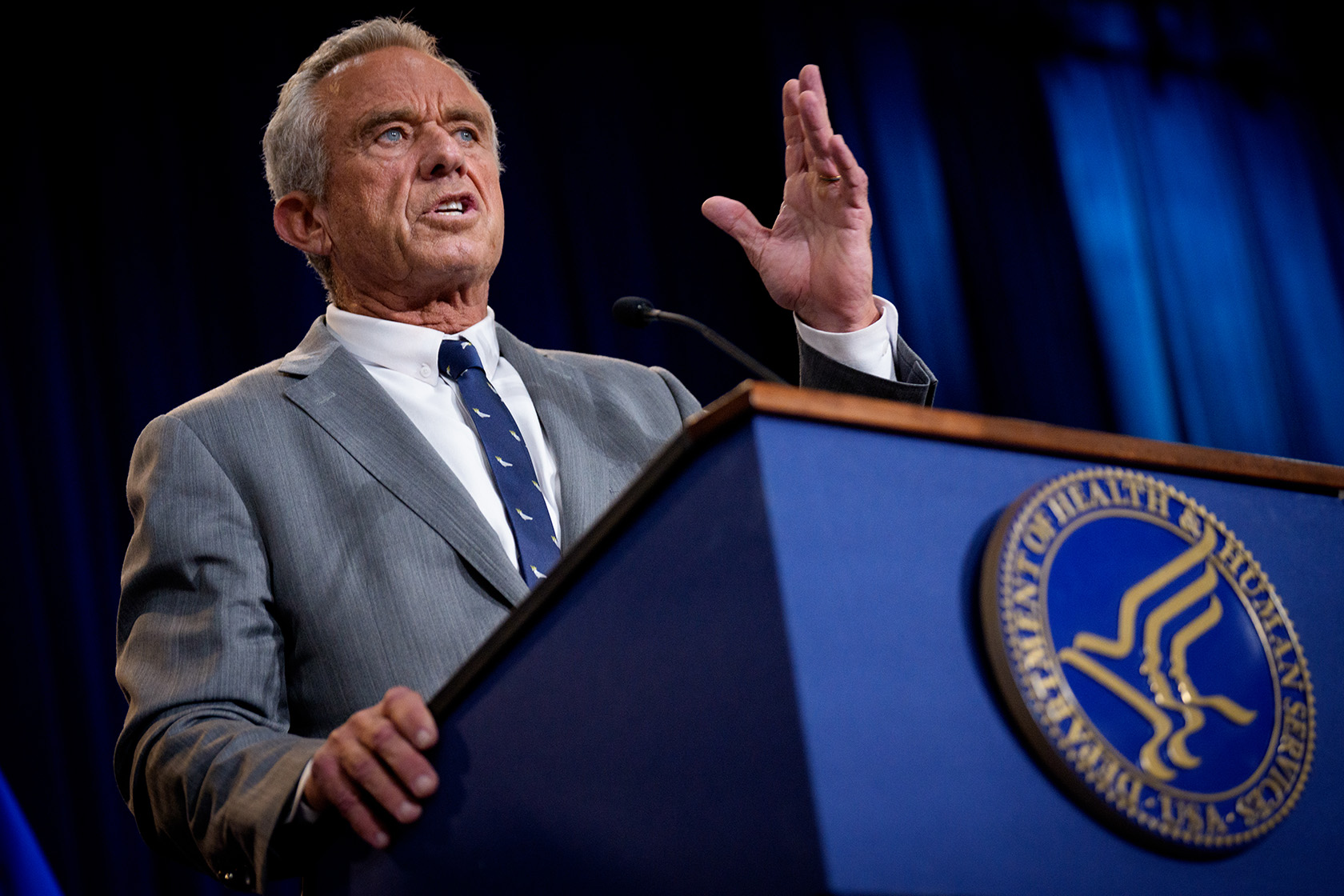 U.S. Secretary of Health and Human Services Robert F. Kennedy Jr. speaks at a news conference.