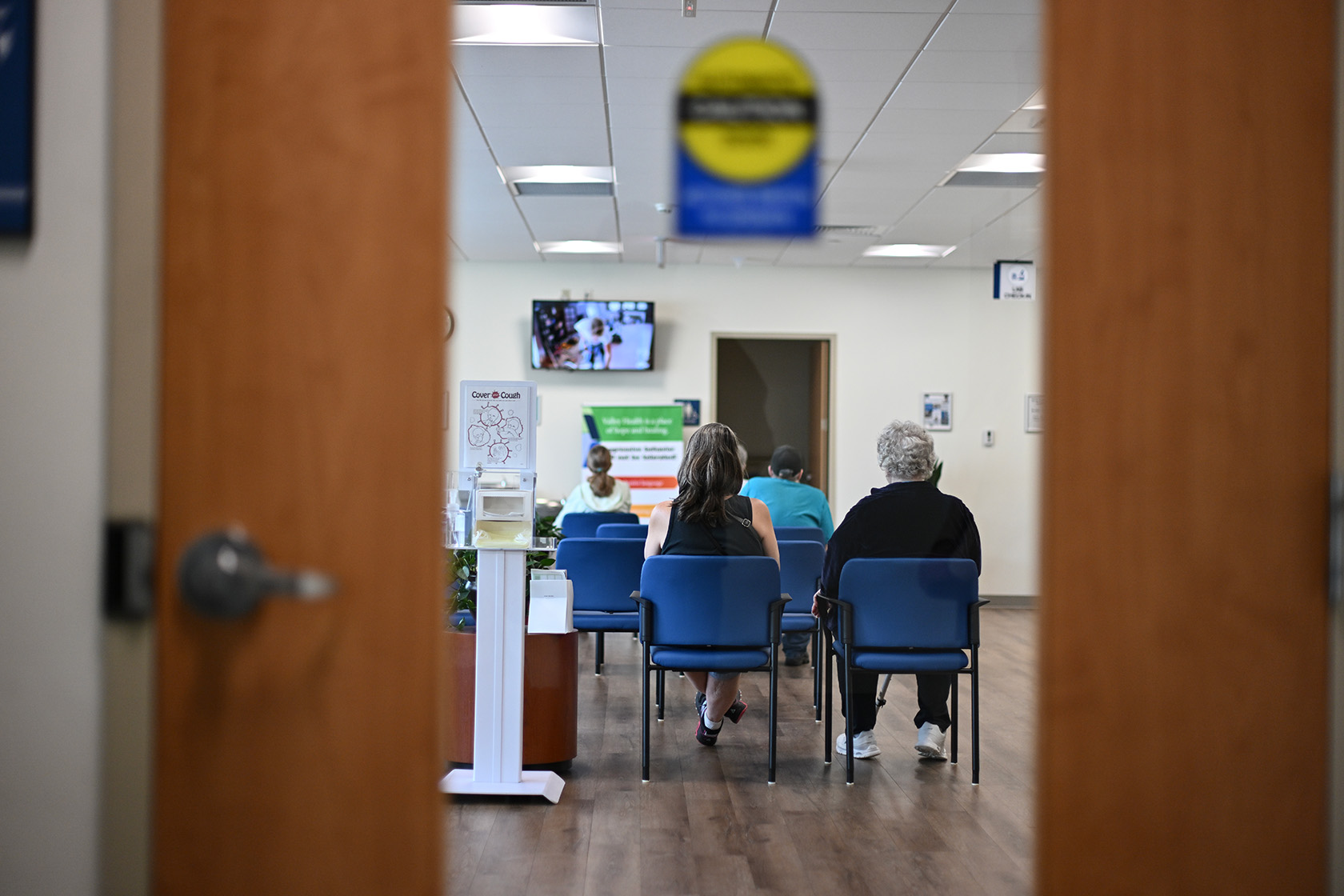 Patients wait to be seen in the emergency room of a Romney, West Virginia, hospital.
