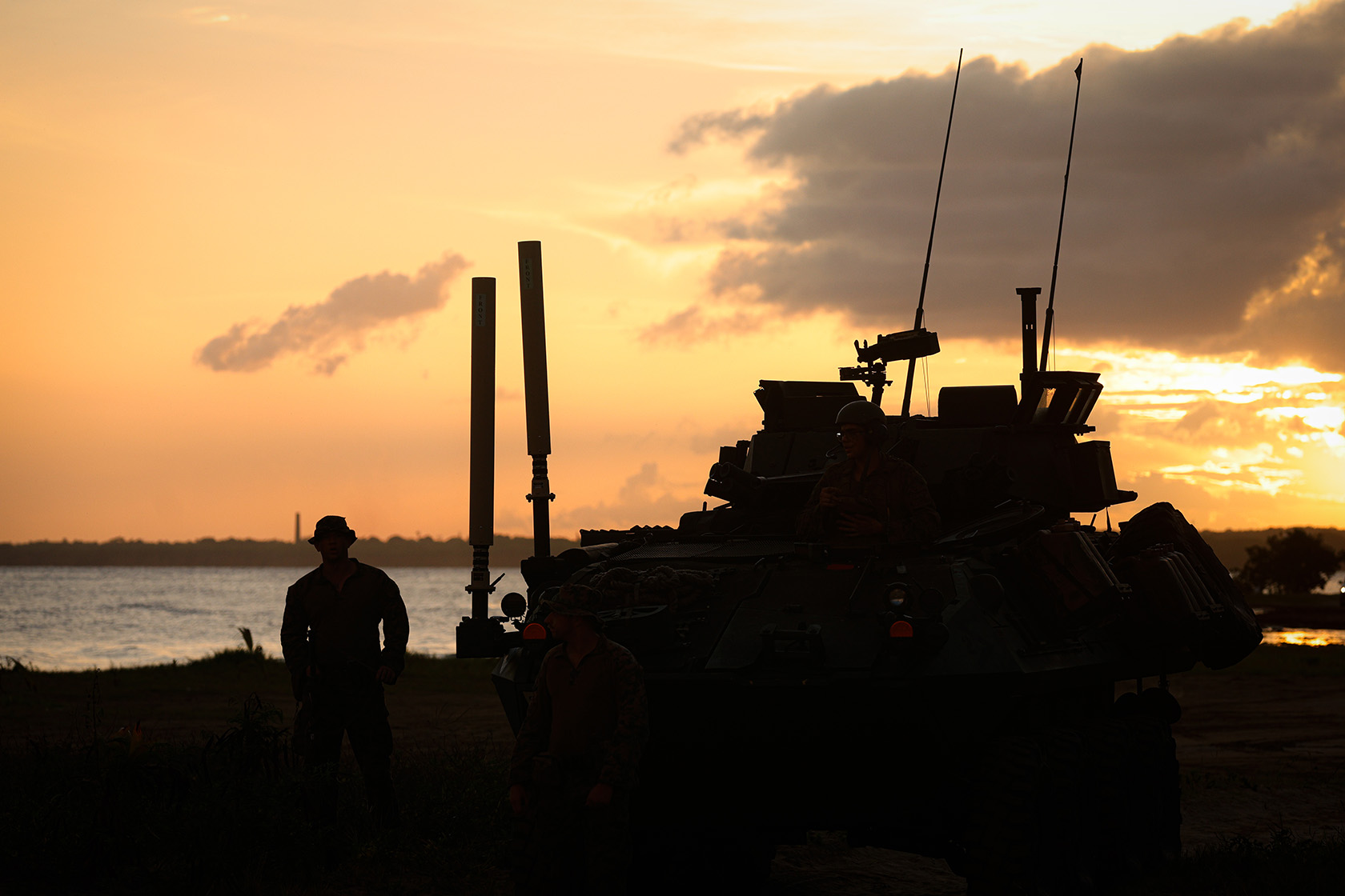 A U.S. Navy landing craft conducts training maneuvers in Puerto Rico.