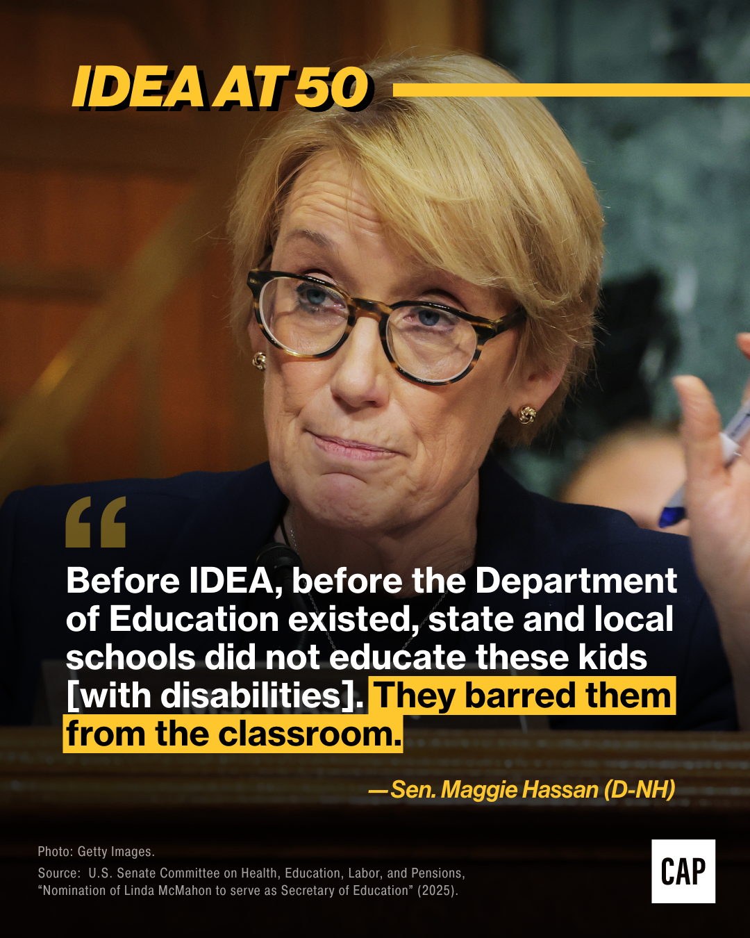 Before IDEA, beforethe Department of Education existed, state and local schools did not educate these kids with disabilities. They barred them from the classroom.