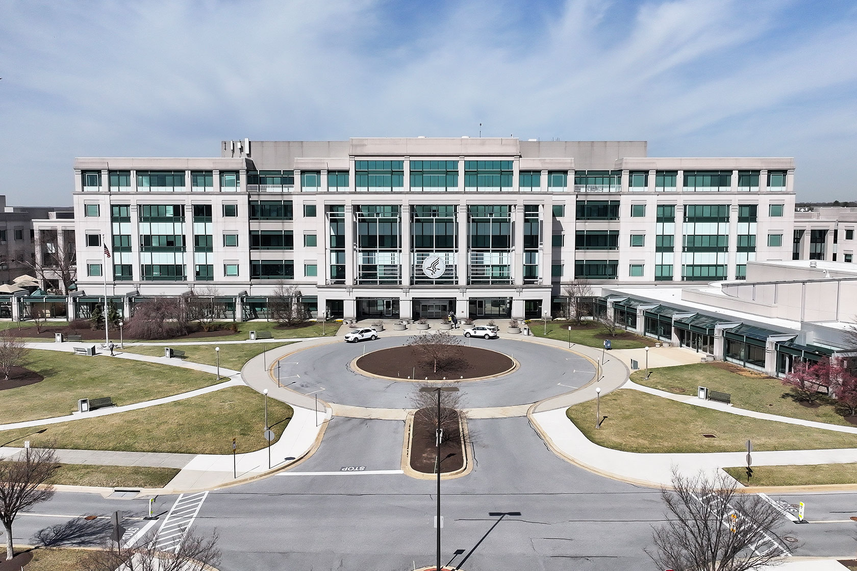 CMS building and lawn