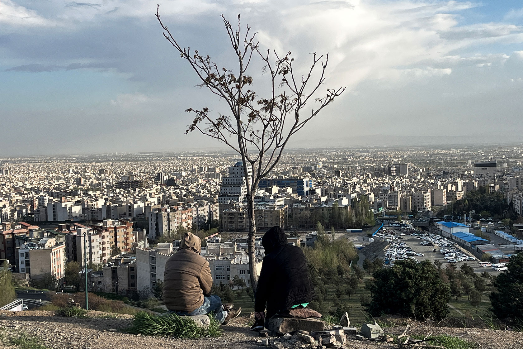 People overlook the city of Tehran on April 14, 2026.