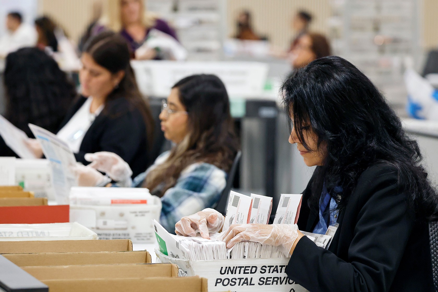 Election workers process ballots at the Los Angeles County Ballot Processing Center in the state’s primary election on June 2, 2026. (Getty/Mario Tama)