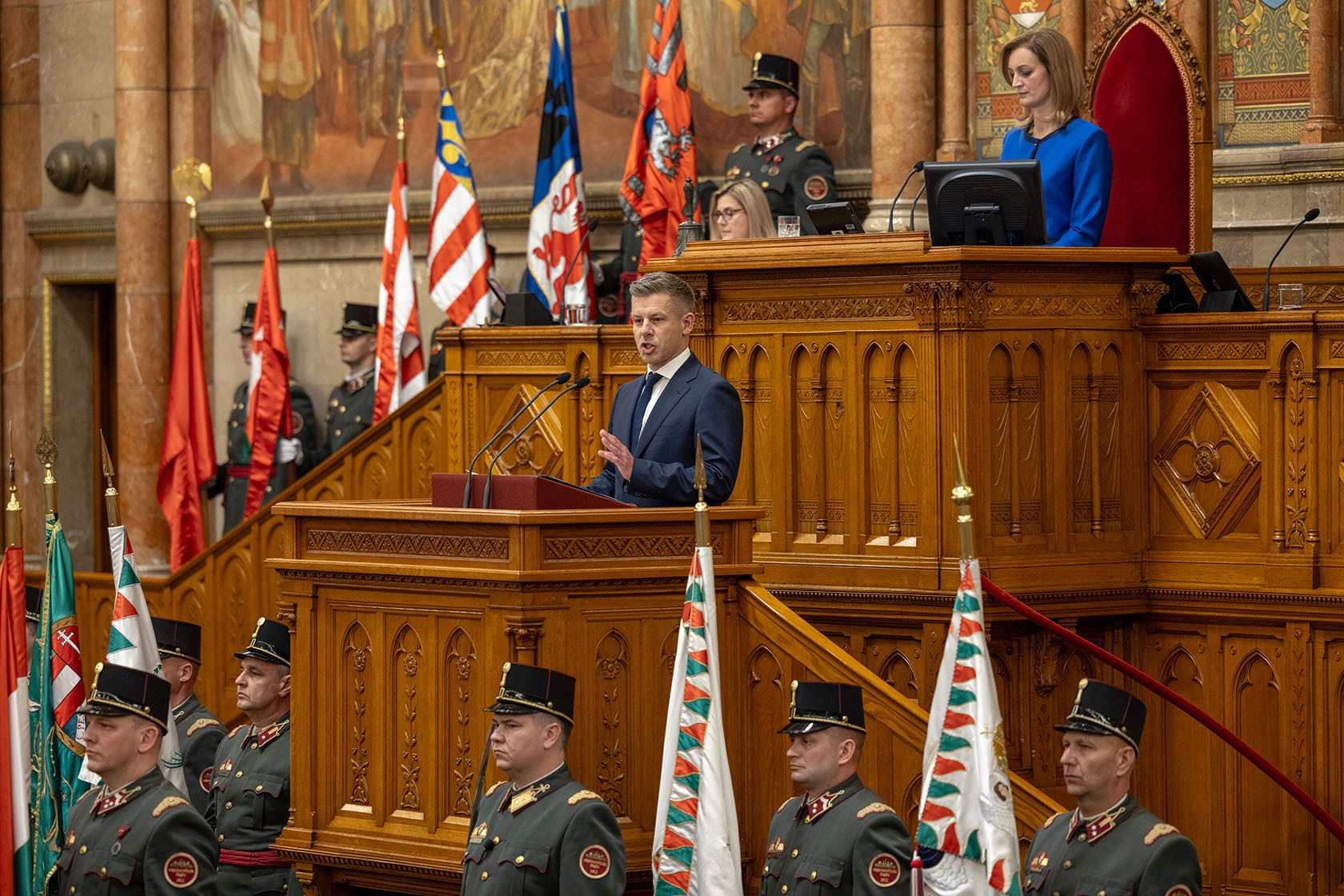 Péter Magyar introducing new ministers
